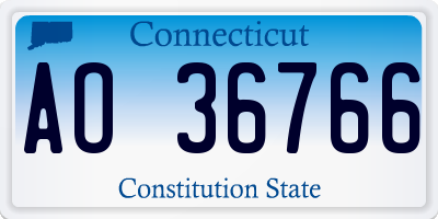 CT license plate AO36766