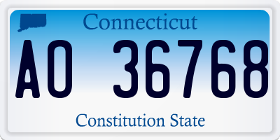 CT license plate AO36768