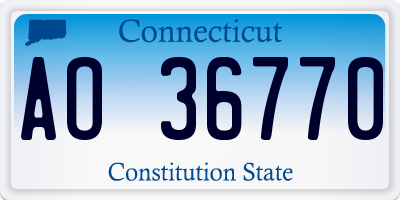 CT license plate AO36770
