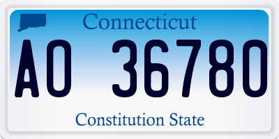 CT license plate AO36780