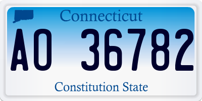 CT license plate AO36782