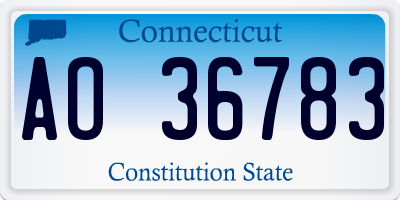 CT license plate AO36783