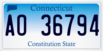 CT license plate AO36794