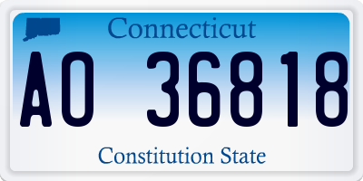CT license plate AO36818
