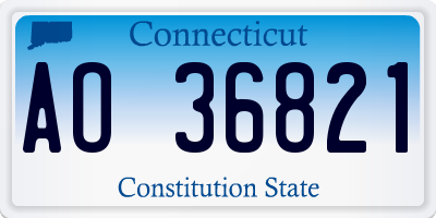 CT license plate AO36821