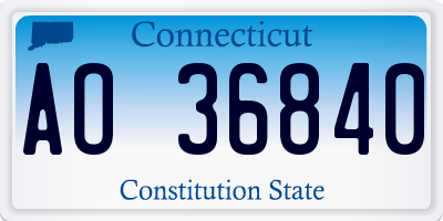CT license plate AO36840