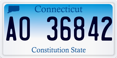 CT license plate AO36842