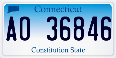 CT license plate AO36846