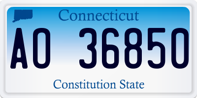 CT license plate AO36850