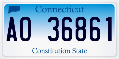 CT license plate AO36861