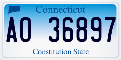 CT license plate AO36897