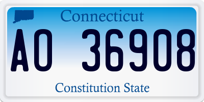 CT license plate AO36908