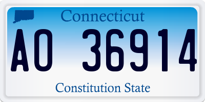 CT license plate AO36914
