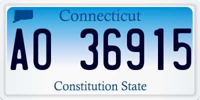 CT license plate AO36915