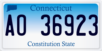 CT license plate AO36923