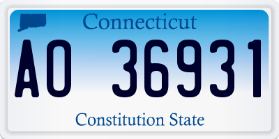 CT license plate AO36931