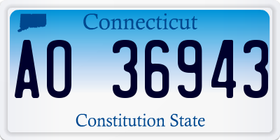 CT license plate AO36943