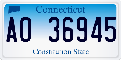 CT license plate AO36945
