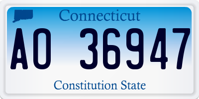 CT license plate AO36947