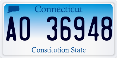 CT license plate AO36948