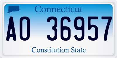 CT license plate AO36957