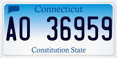CT license plate AO36959