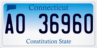 CT license plate AO36960