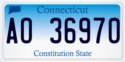 CT license plate AO36970