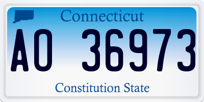 CT license plate AO36973