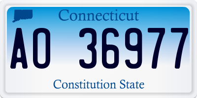 CT license plate AO36977