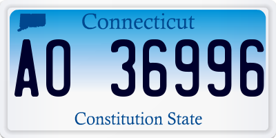 CT license plate AO36996