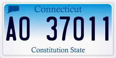 CT license plate AO37011