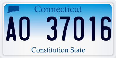 CT license plate AO37016