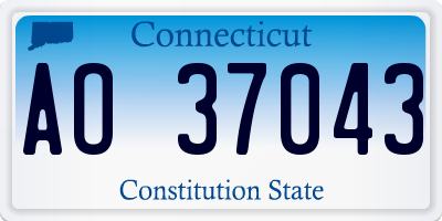 CT license plate AO37043