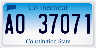 CT license plate AO37071