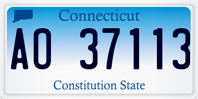 CT license plate AO37113