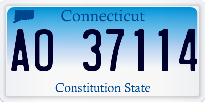 CT license plate AO37114