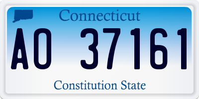 CT license plate AO37161