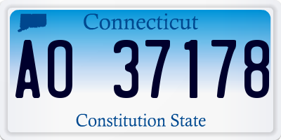 CT license plate AO37178