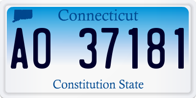 CT license plate AO37181