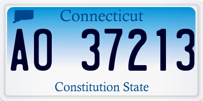 CT license plate AO37213