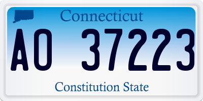 CT license plate AO37223