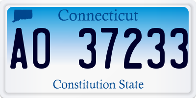 CT license plate AO37233