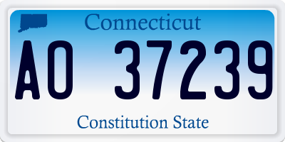 CT license plate AO37239