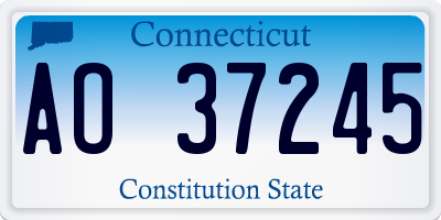CT license plate AO37245