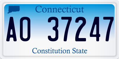 CT license plate AO37247