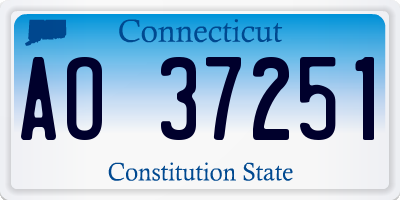 CT license plate AO37251