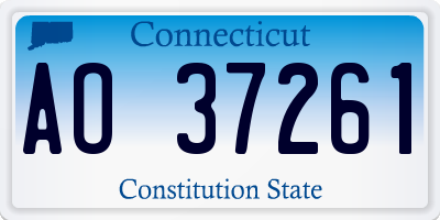 CT license plate AO37261