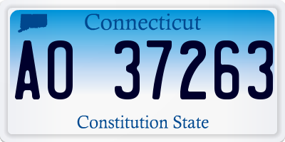 CT license plate AO37263