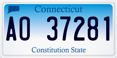 CT license plate AO37281